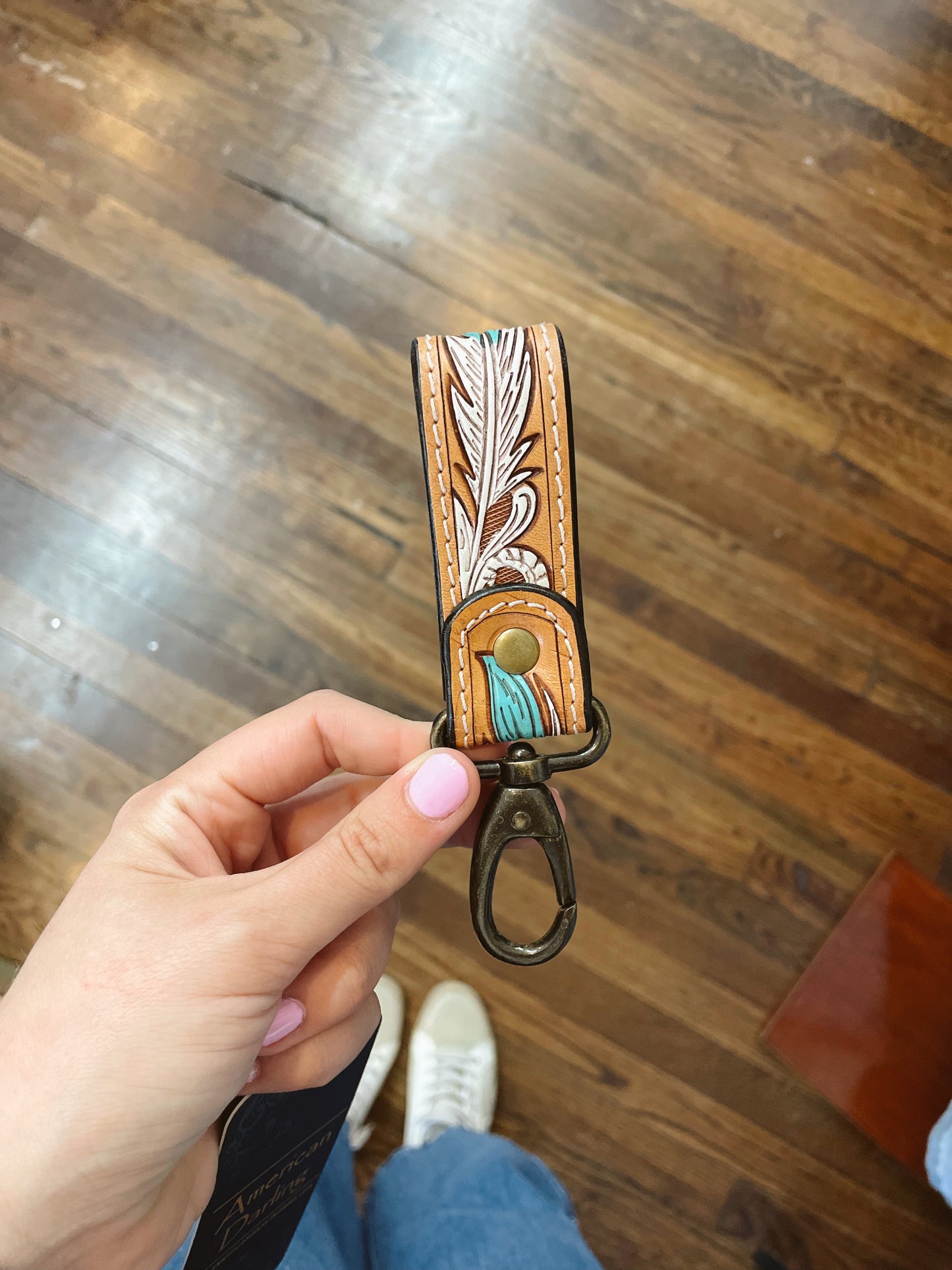 Terry Tooled Leather Keychain