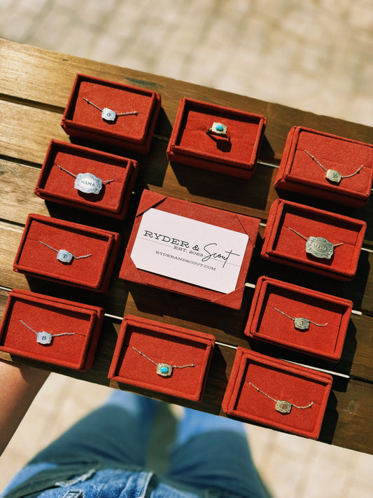 Ultra Mini Belt Buckle Initial Necklace