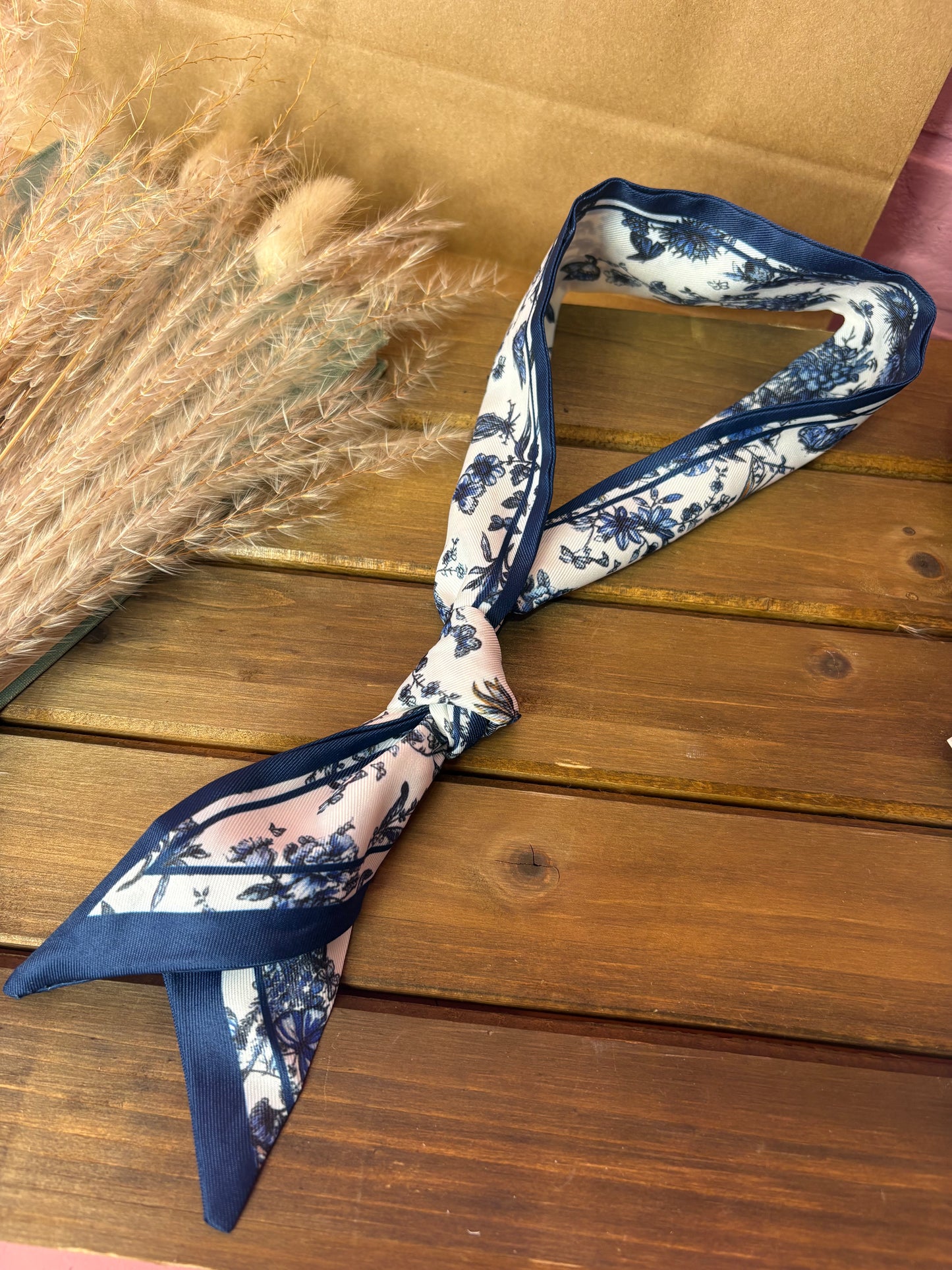 The Blue Floral Twilly Scarf