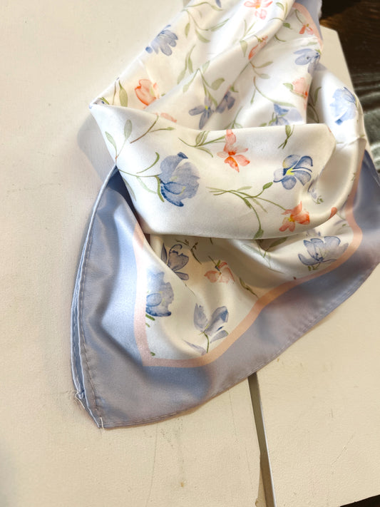 Lavender Floral Print Silky Bandana