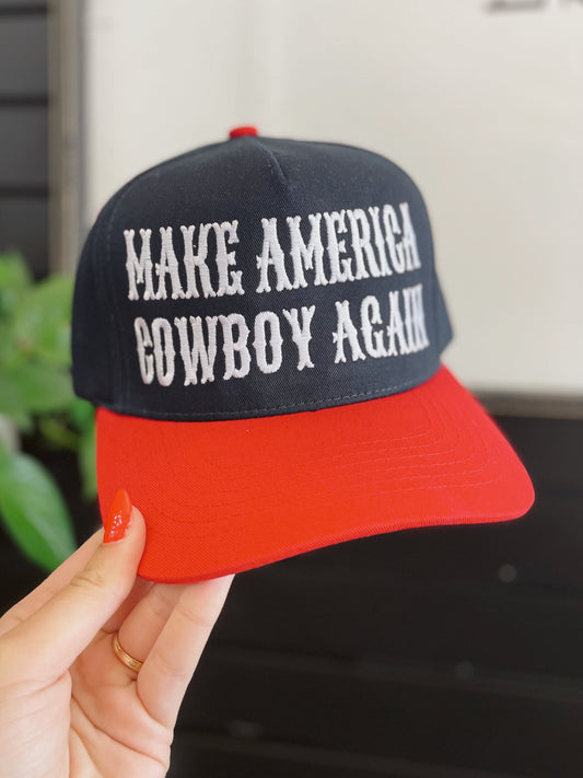 Make America Cowboy Again Embroidered Trucker Hat