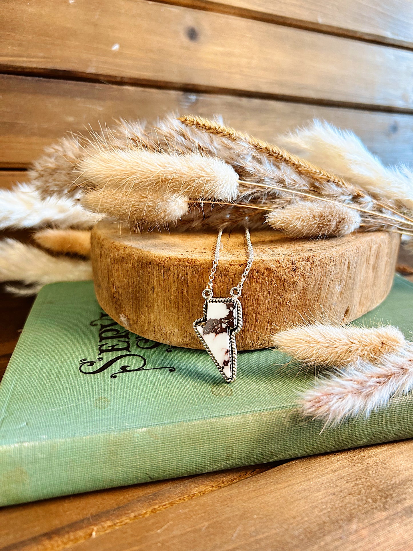 Wild Horse Stone Lightning Bolt Necklace