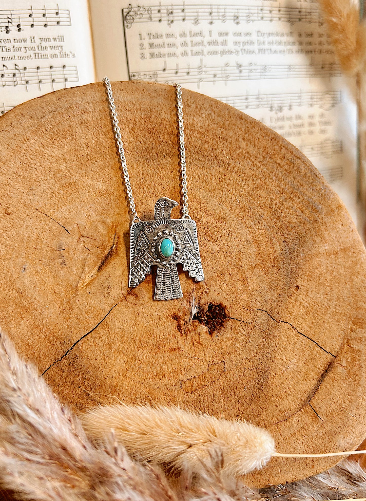 Kingman Turquoise Thunderbird Necklace