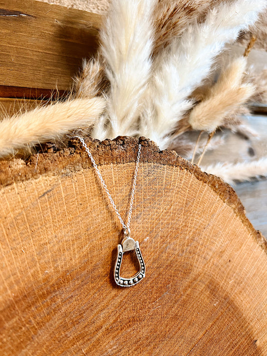 Sterling Silver Stirrup Necklace