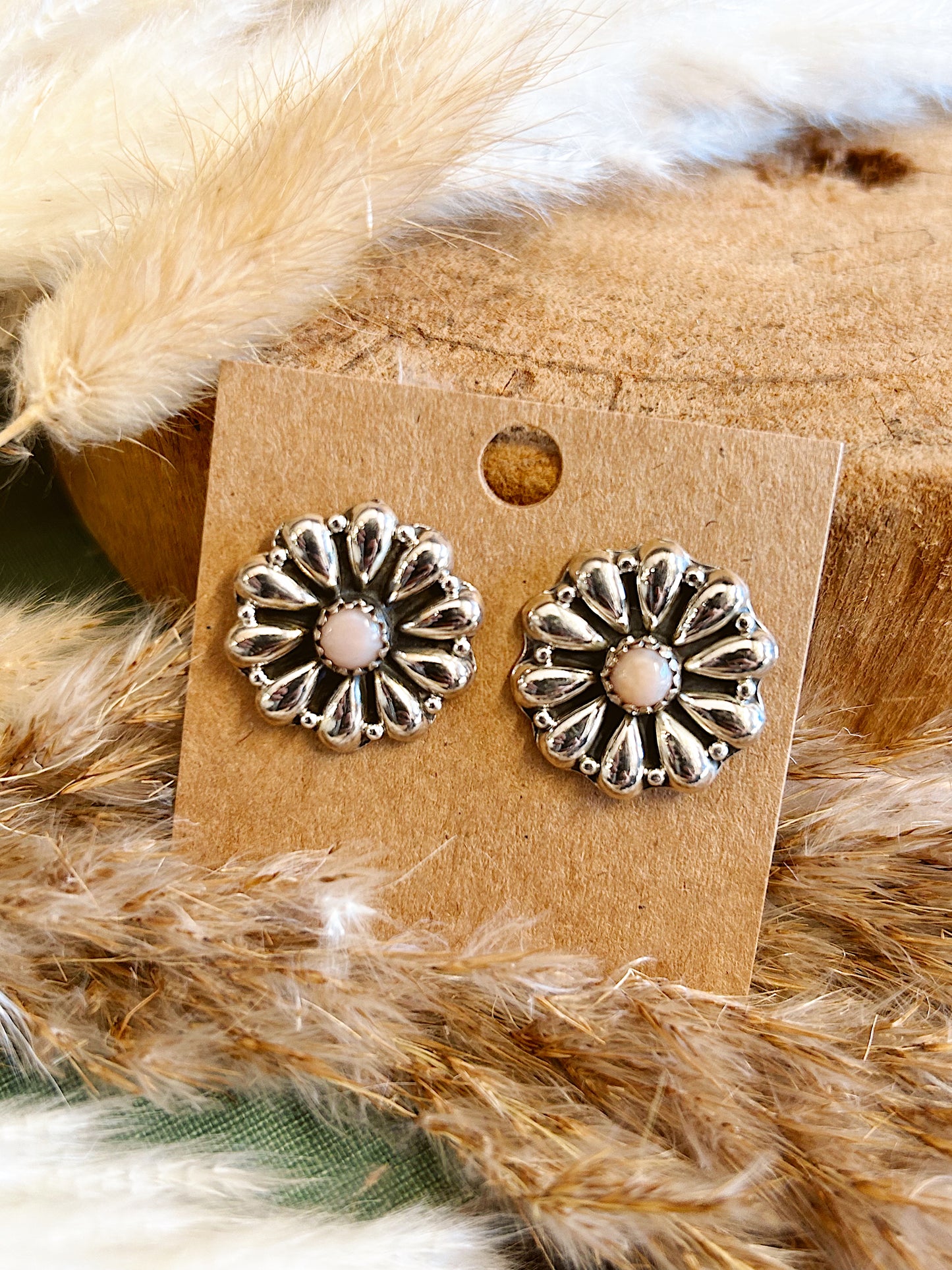 Prairie Pink Opal Earrings