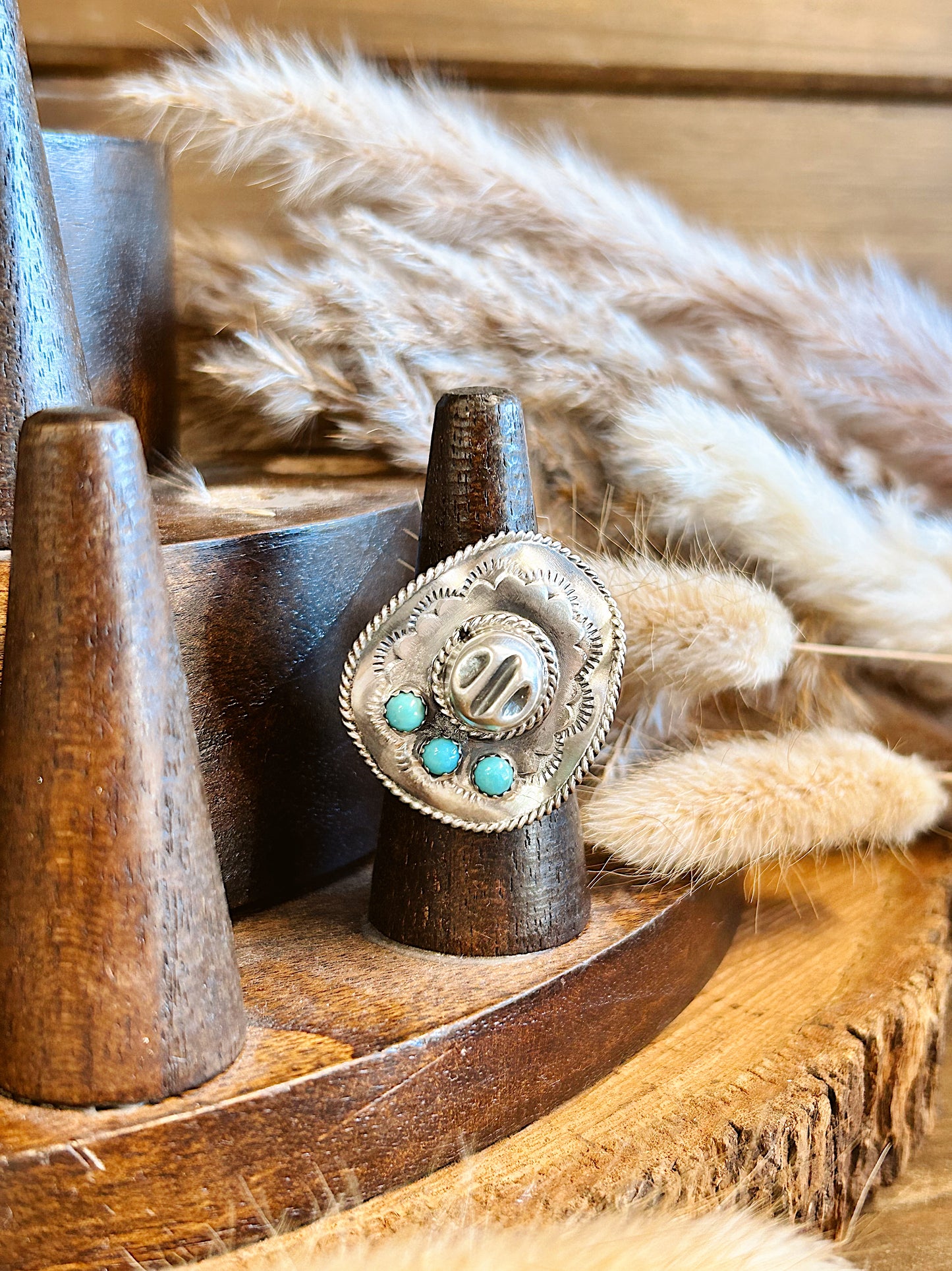 Cowboy Hat Kingman Turquoise Ring