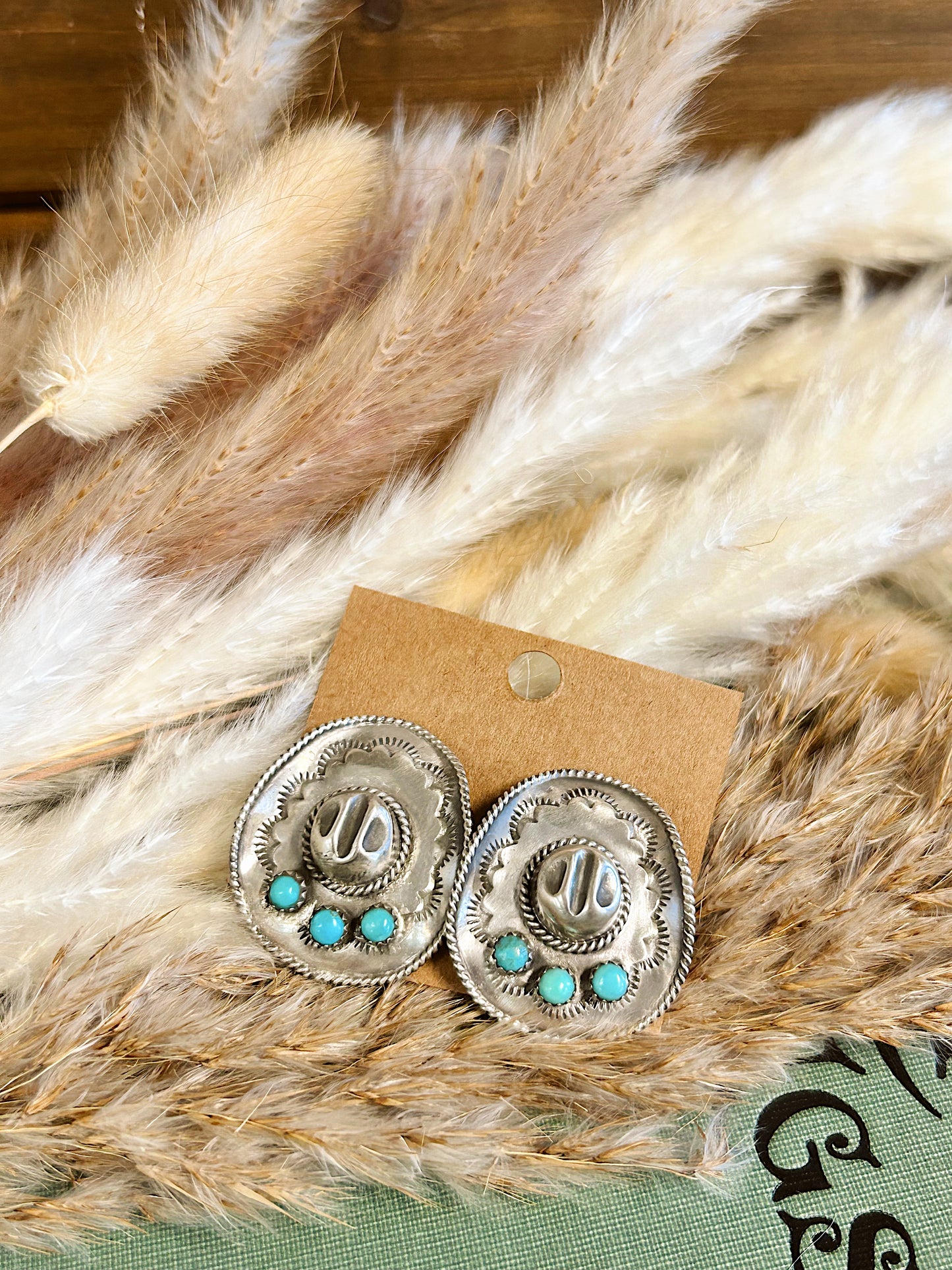 Cowboy Hat Kingman Turquoise Earrings