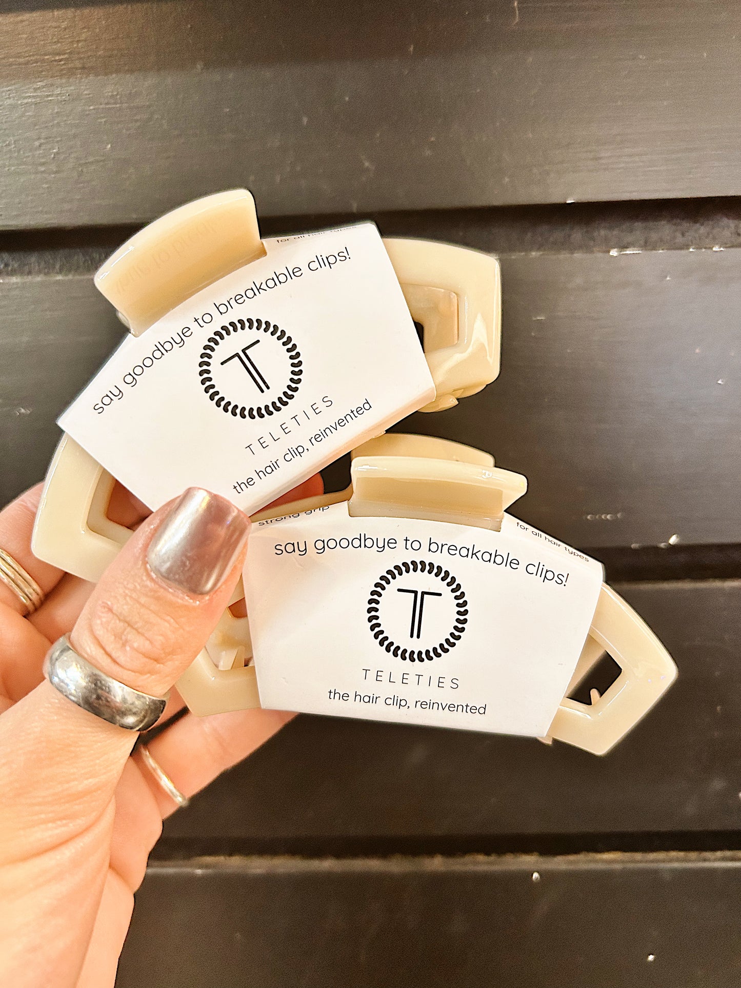 Almond Beige Flat Hair Clip