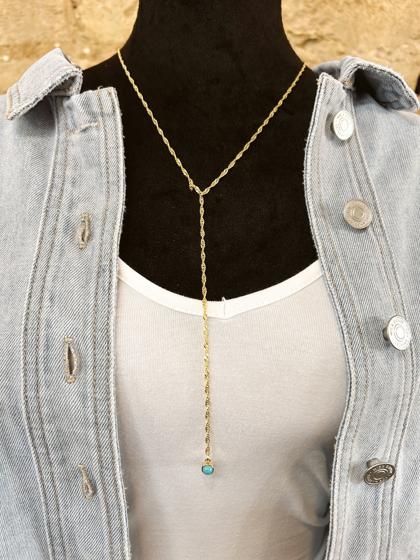 The Turquoise Y Chain Necklace