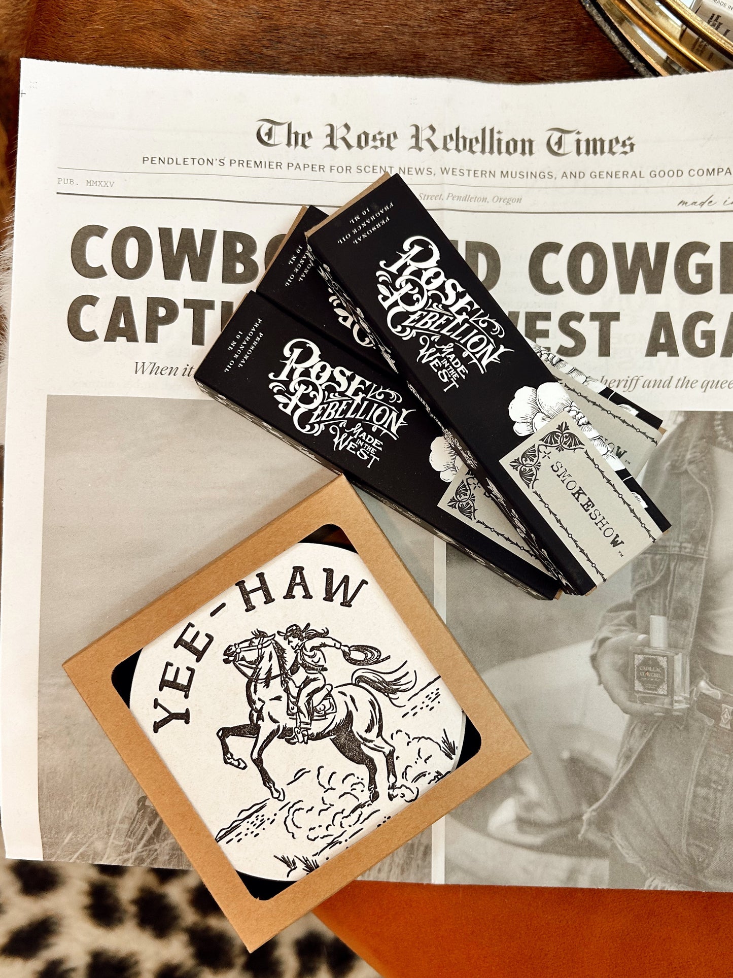 Yeehaw Cowgirl Coaster Set