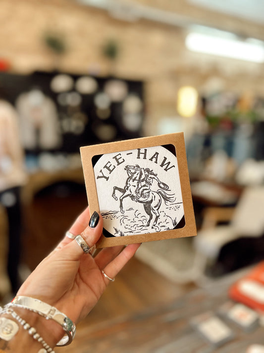 Yeehaw Cowgirl Coaster Set