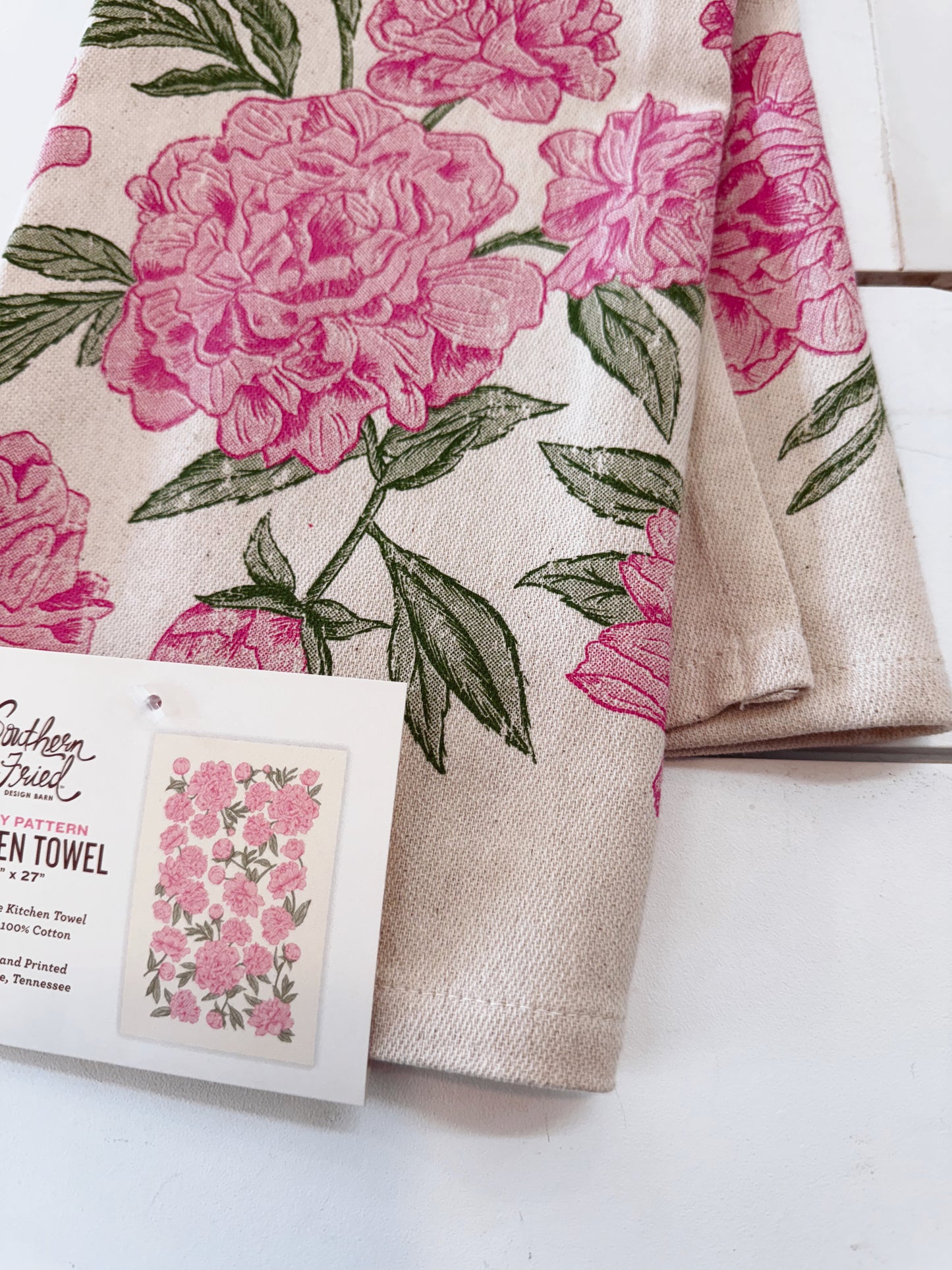 Peony Pattern Kitchen Towel