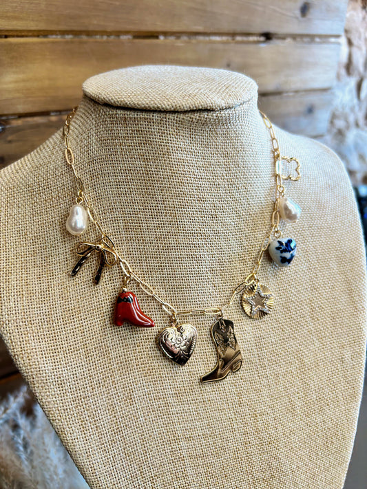 Cowgirl Keepsake Charm Necklace