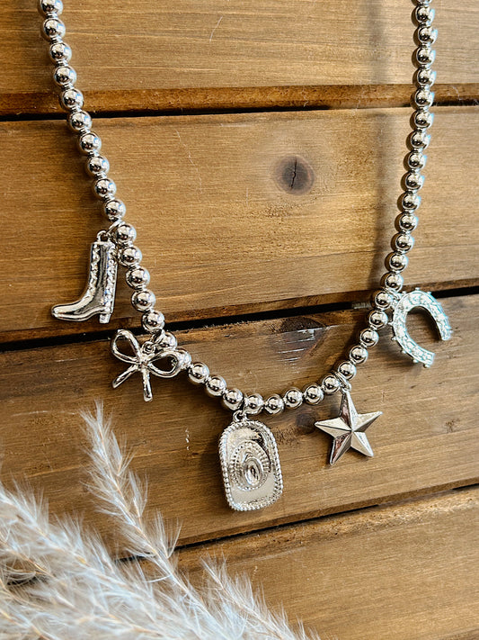 Boots & Bows Charm Necklace