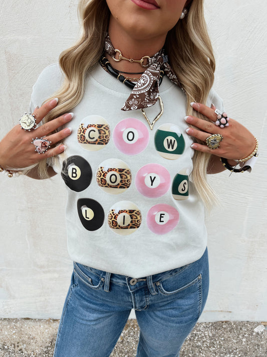 Cowboys Lie Pool Ball Graphic Tee