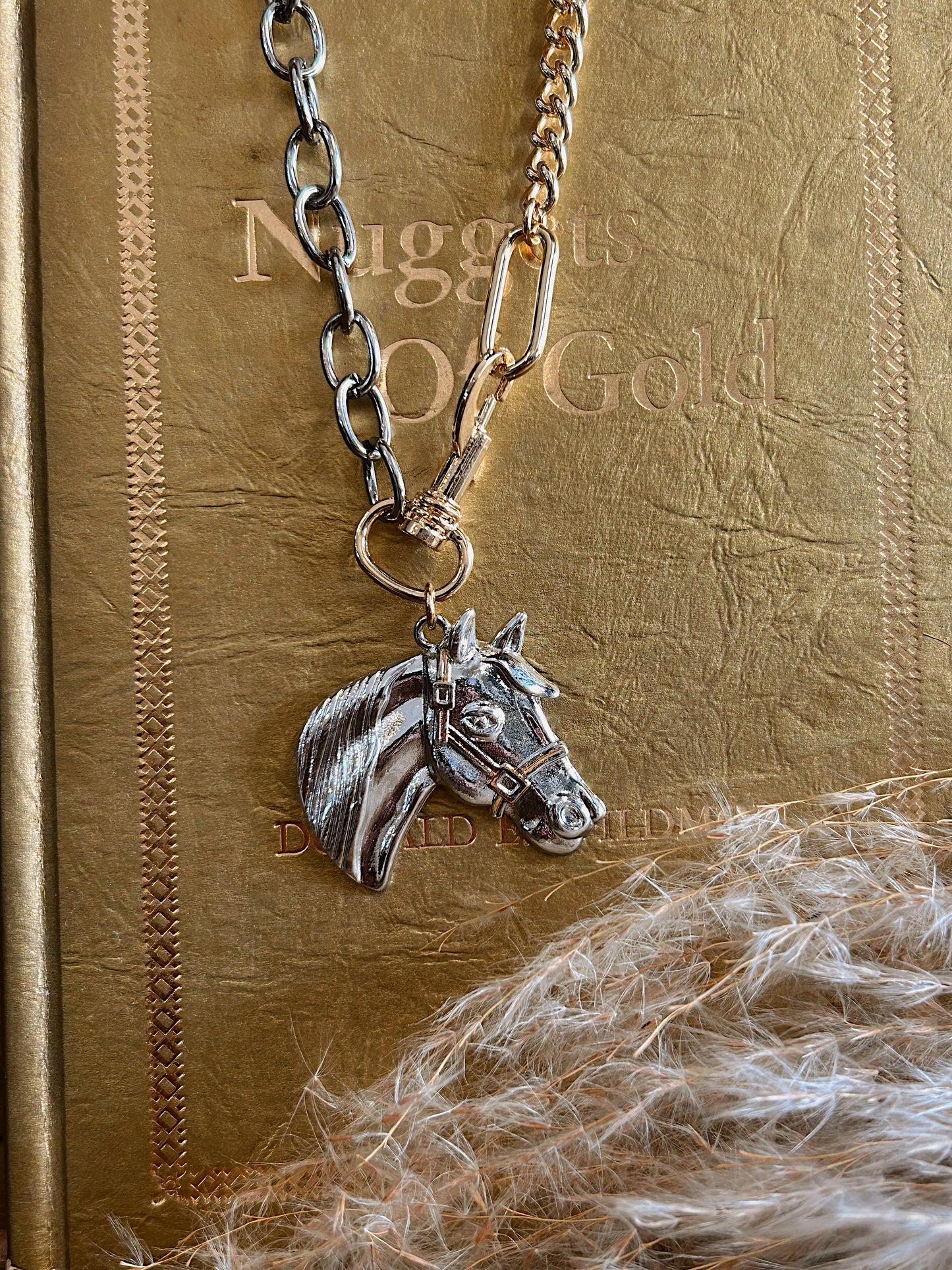 The Gold & Silver Link Horse Necklace