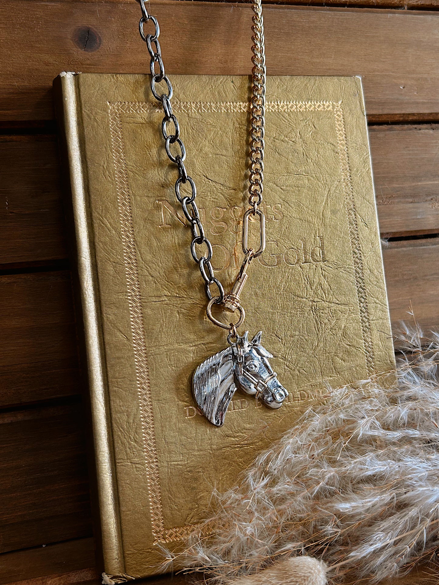 The Gold & Silver Link Horse Necklace