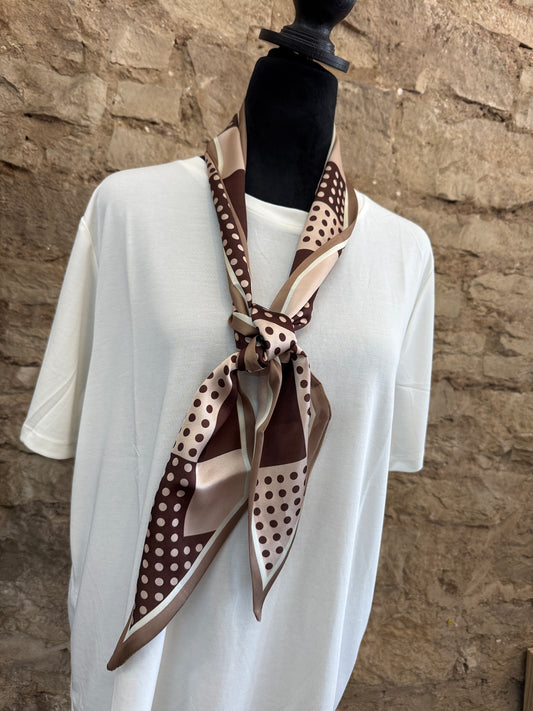 Tan Polka Dot Scarf