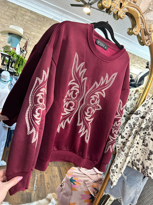 The Crimson Cowgirl Sweater