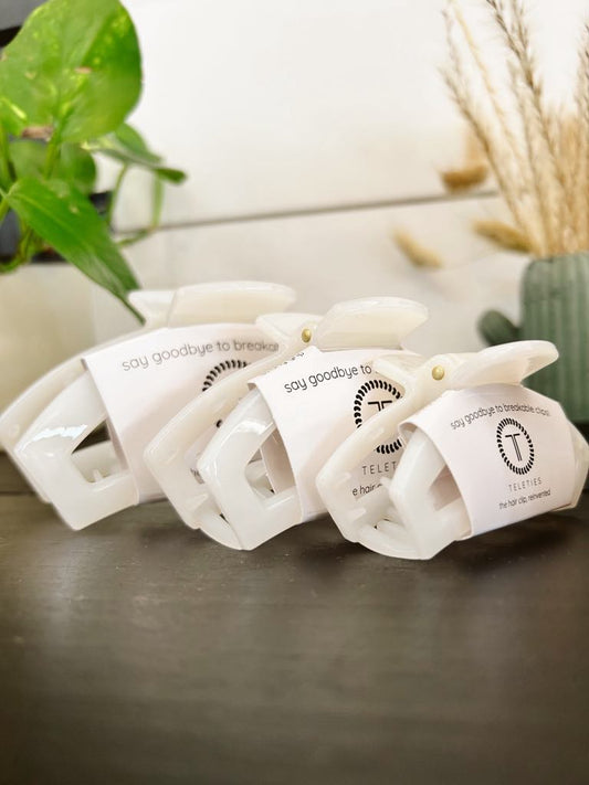 Open Coconut White Hair Clip