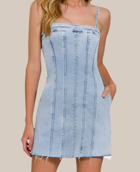 The Odessa Denim Mini Dress