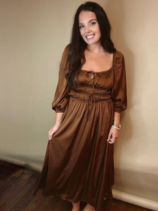 Cold Brew Satin Dress