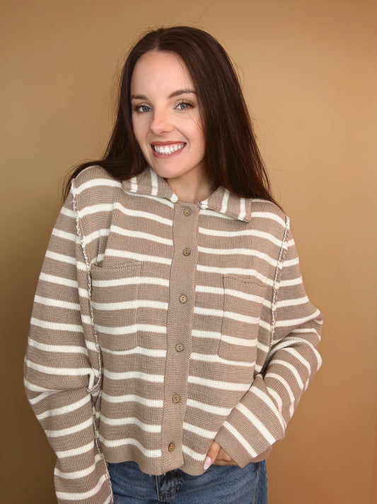 The Stripe Ease Cardigan
