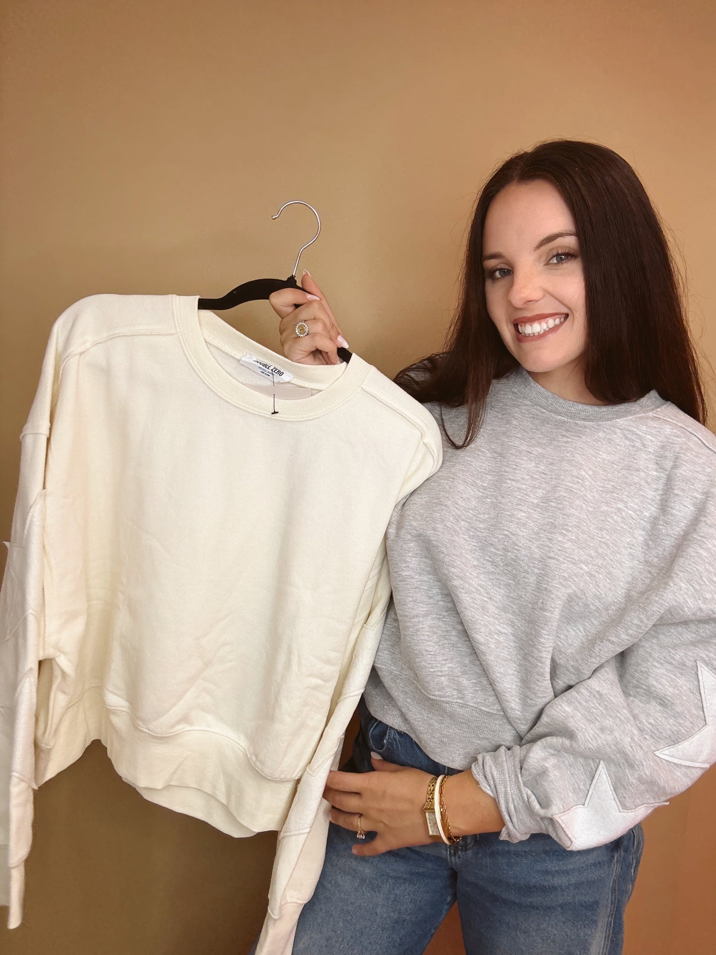 Starry Sleeve Crewneck Sweater
