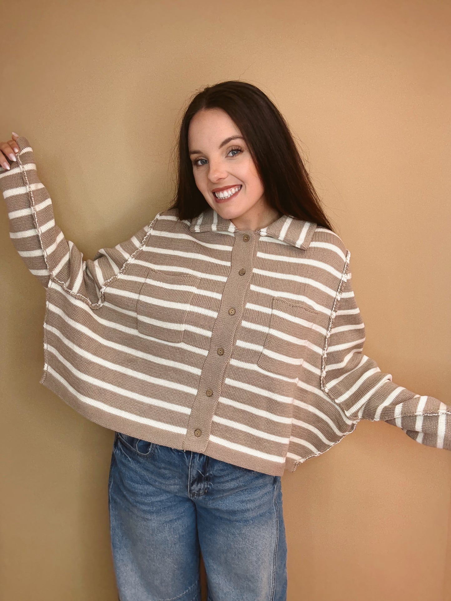 The Stripe Ease Cardigan