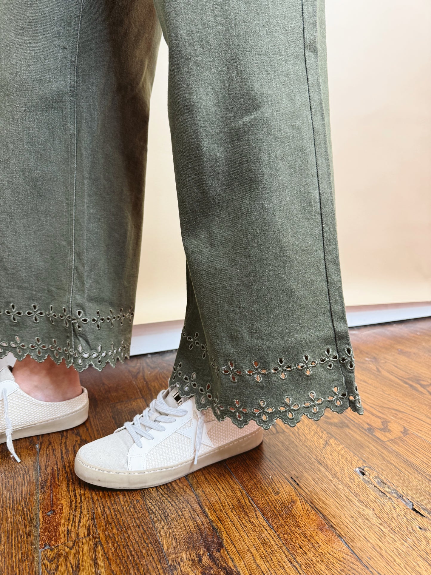 Pistachio Pop Embroidered Bottoms