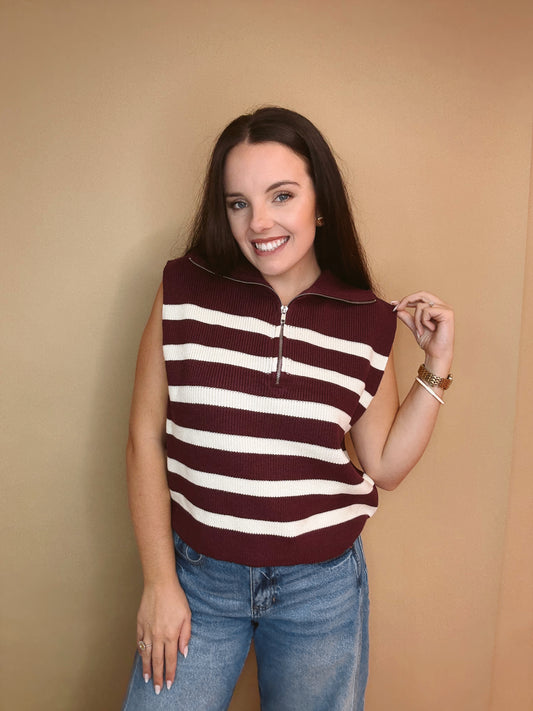 The Layer Luxe Striped Sweater Vest