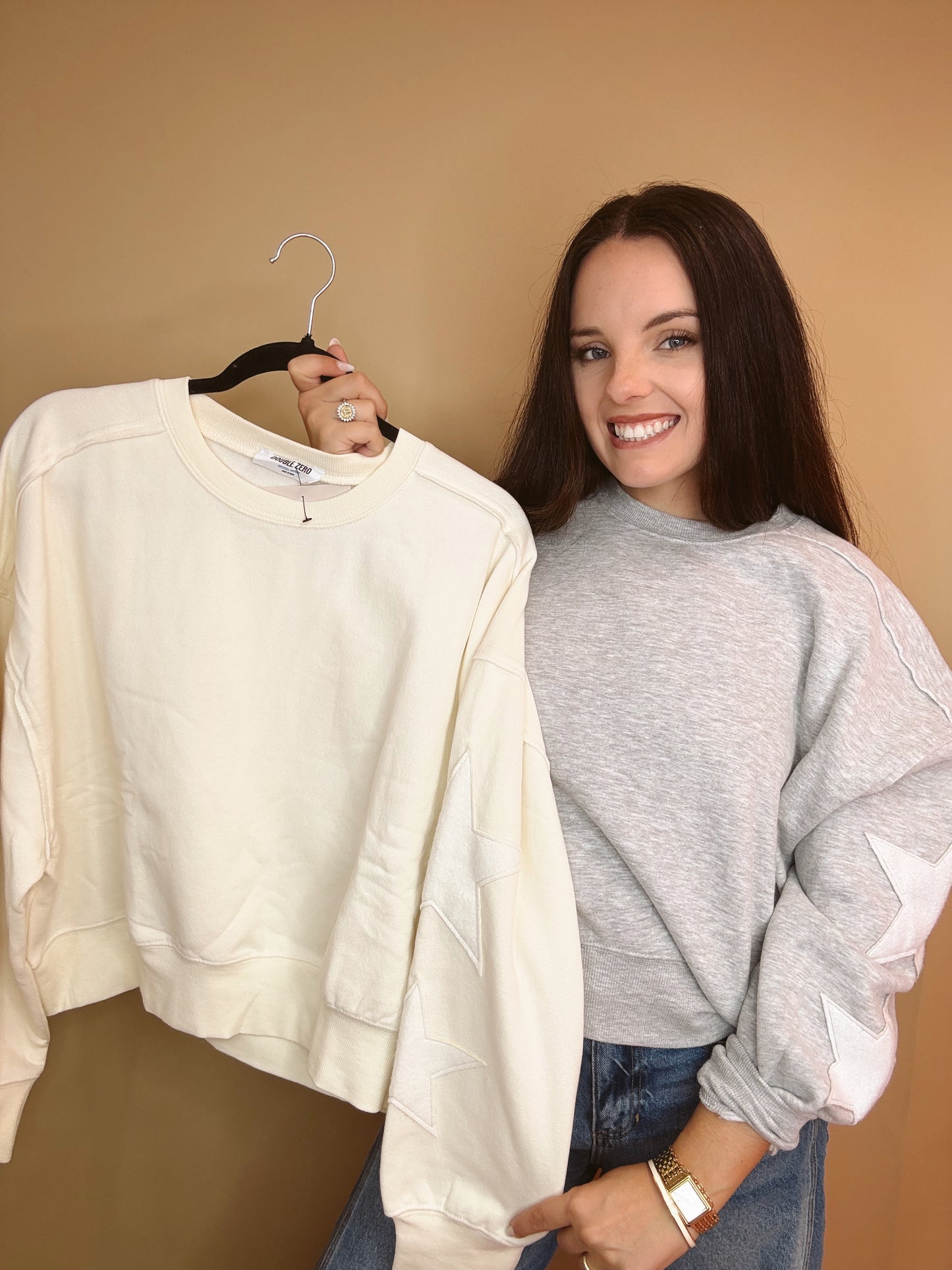 Starry Sleeve Crewneck Sweater