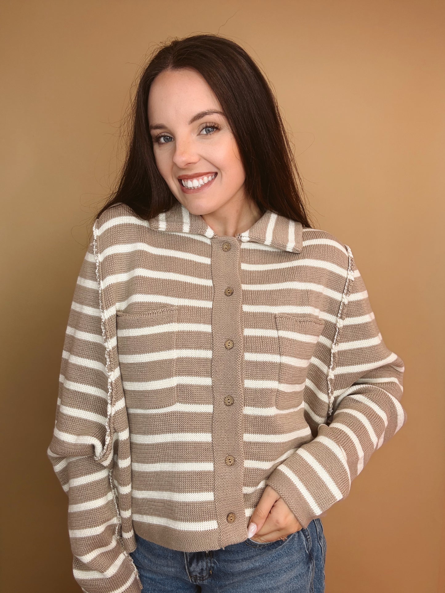 The Stripe Ease Cardigan