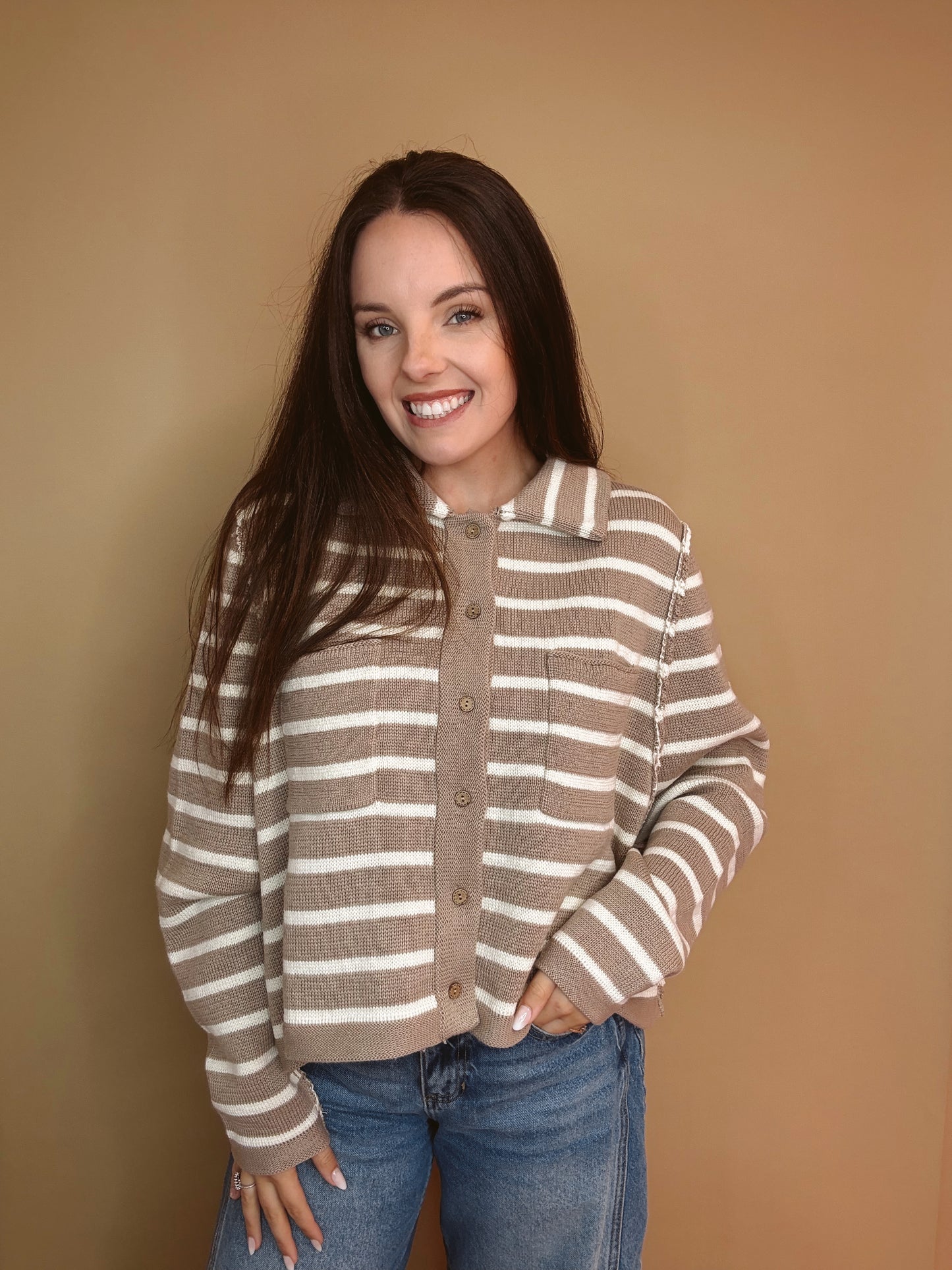 The Stripe Ease Cardigan