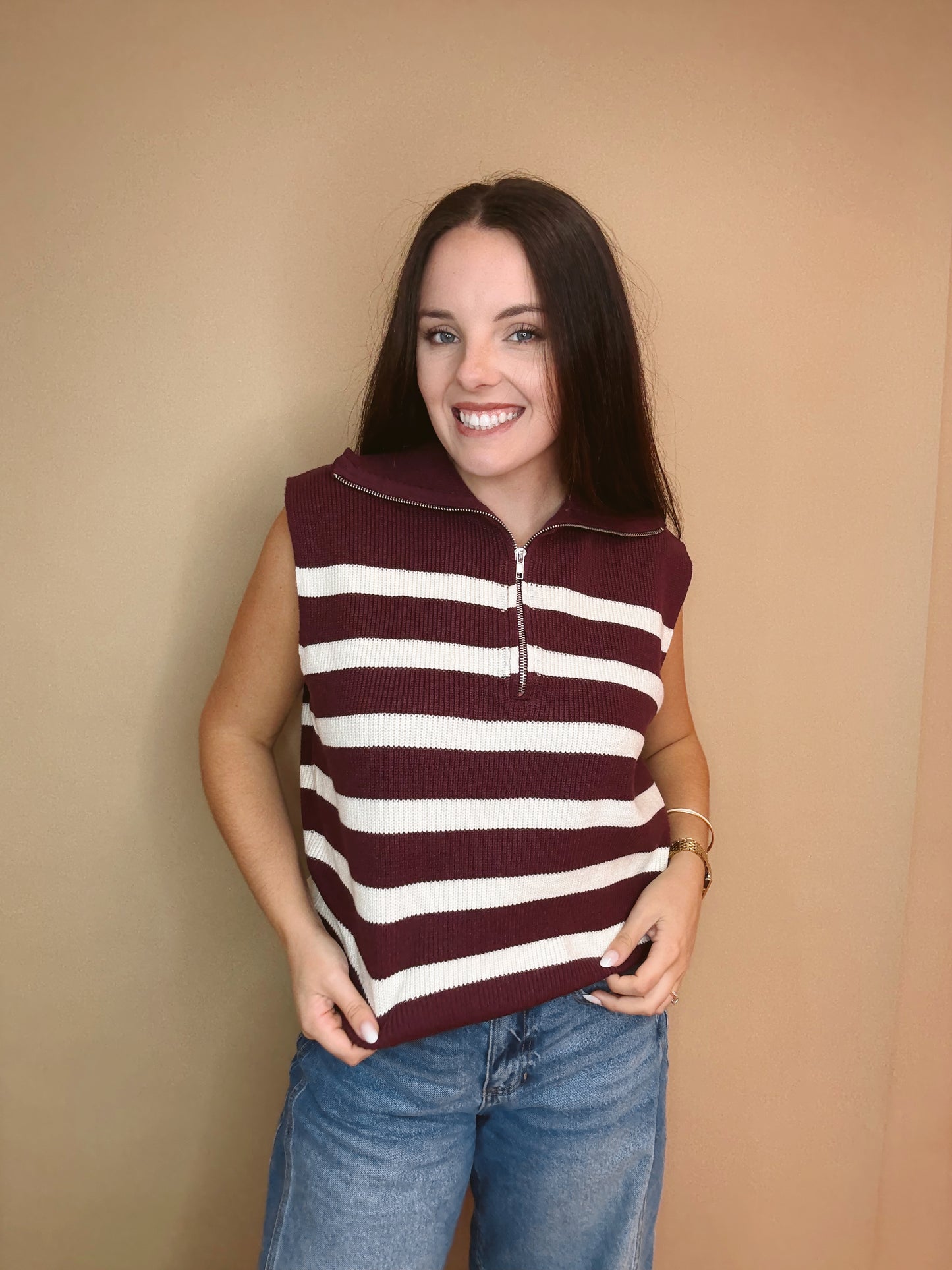 The Layer Luxe Striped Sweater Vest
