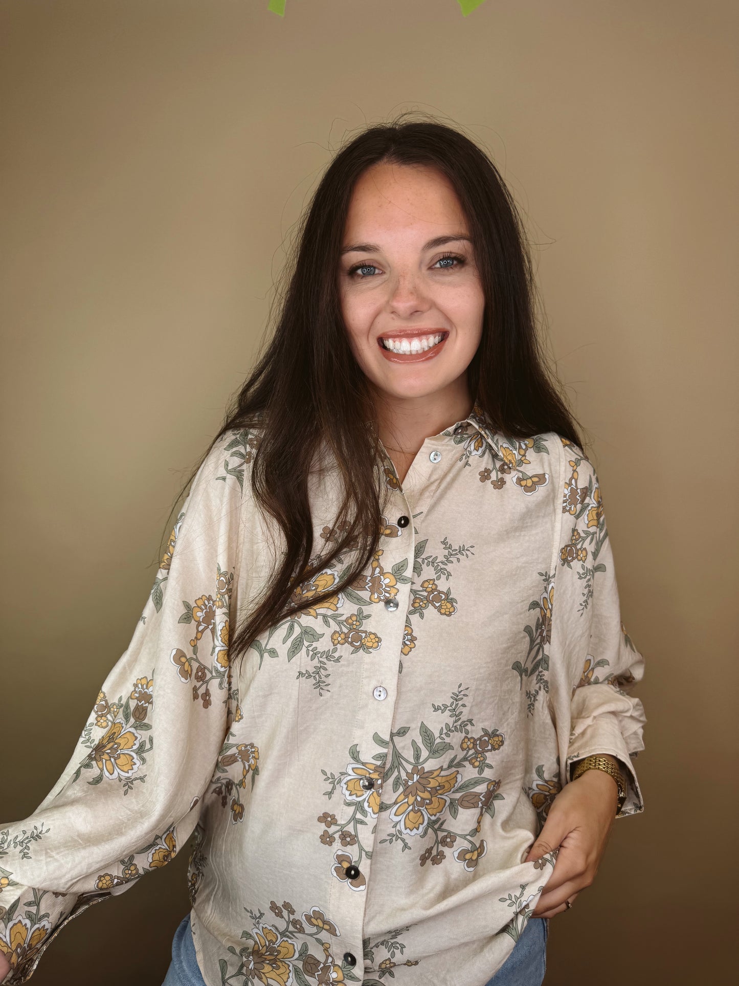 The Meadow Pleated Floral Top