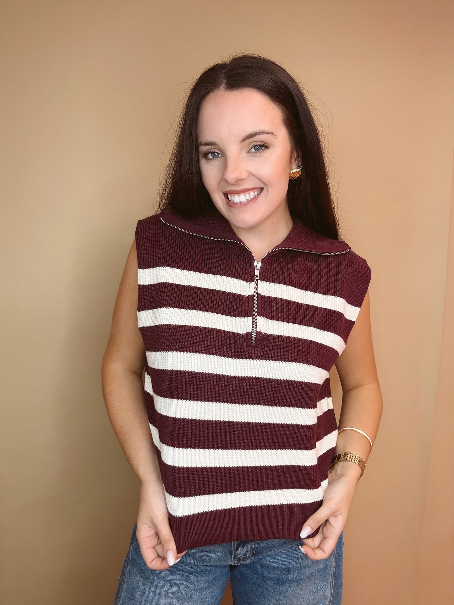The Layer Luxe Striped Sweater Vest