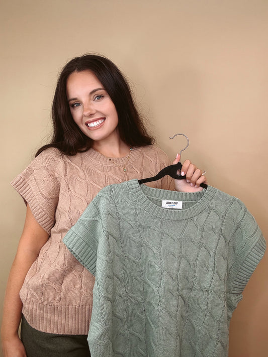 Charmed Cable Knit Sweater Vest