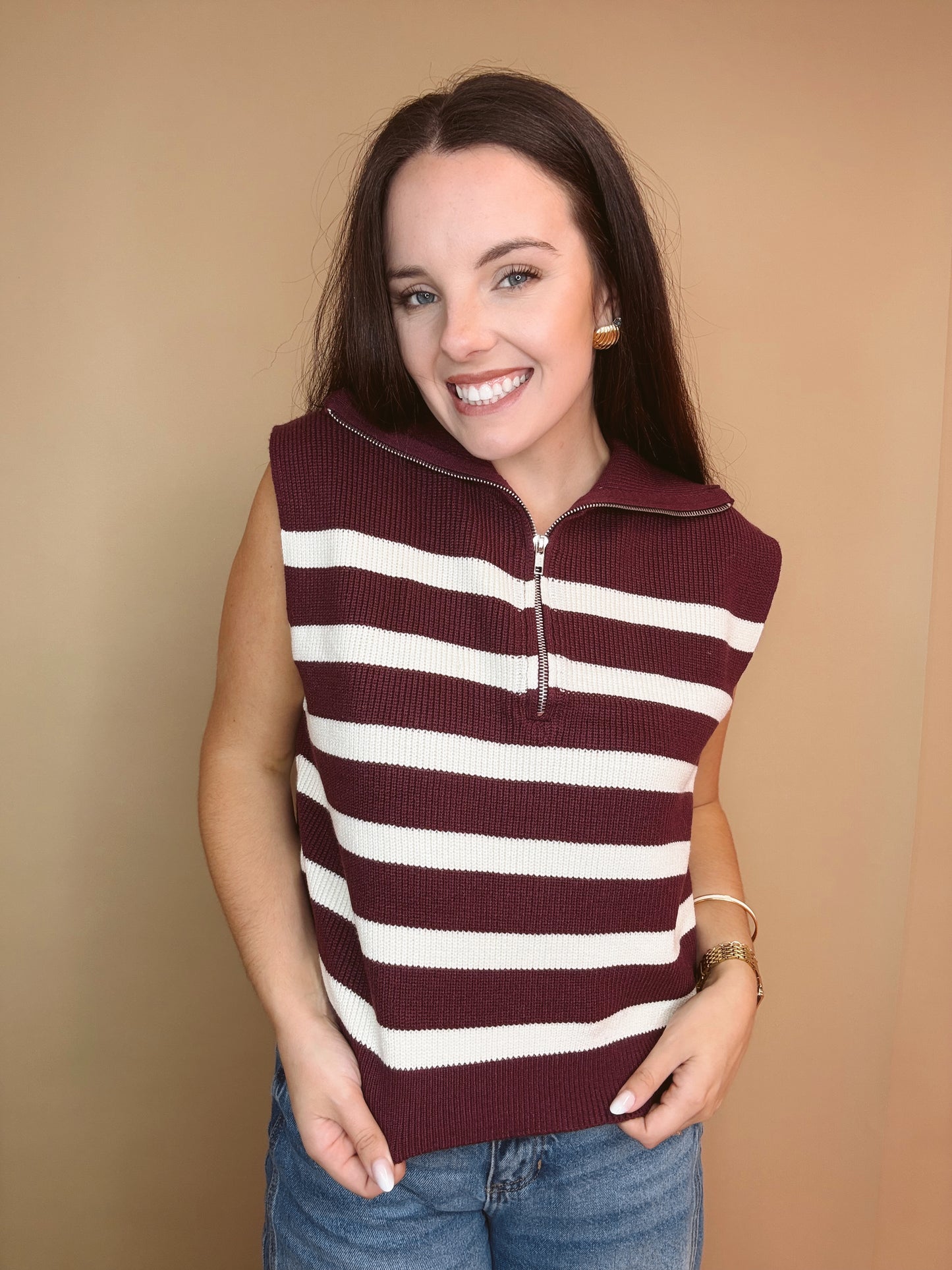 The Layer Luxe Striped Sweater Vest