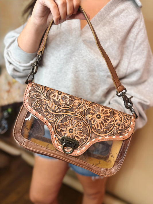 The Birdie See Through Leather Purse