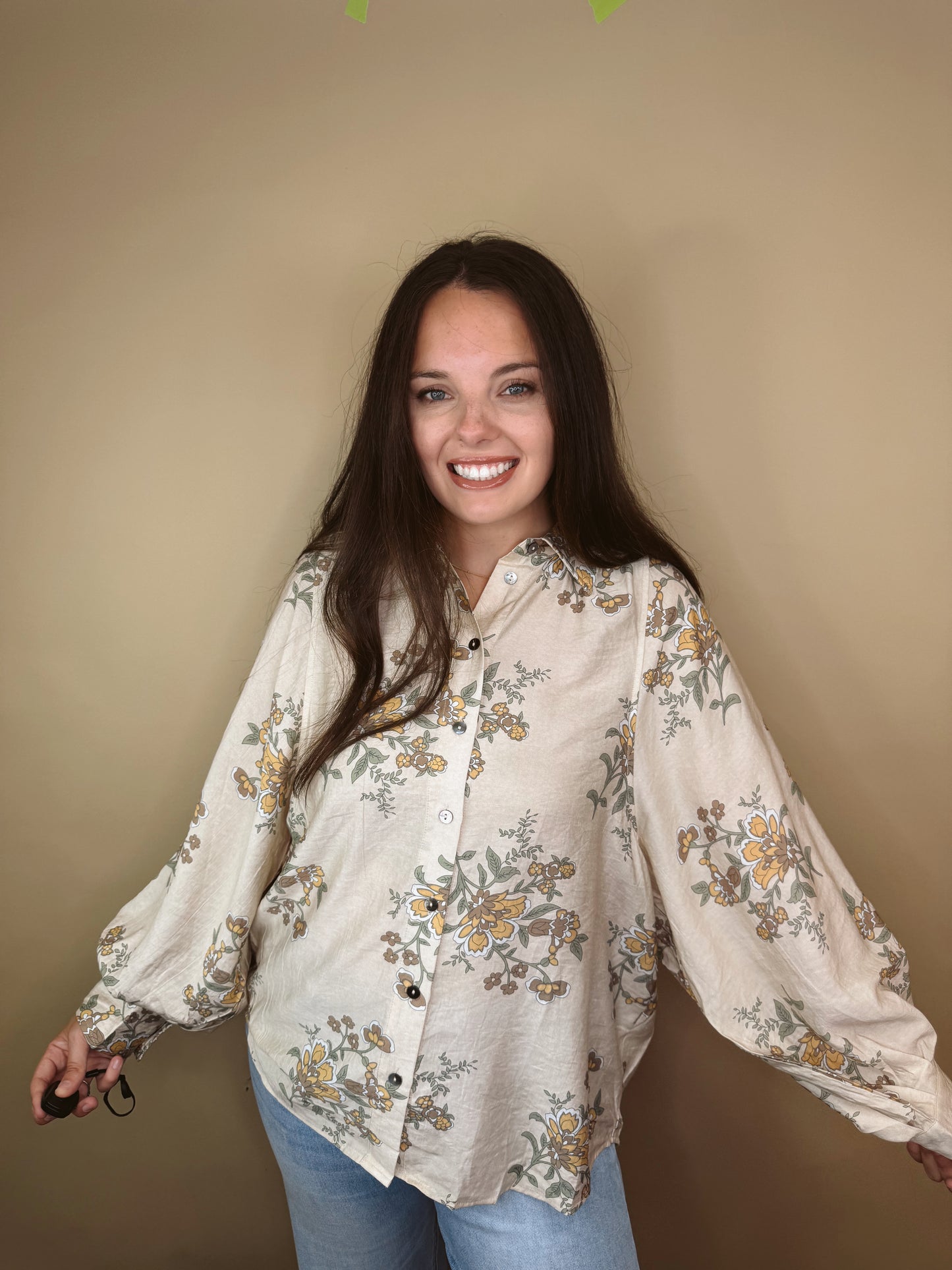 The Meadow Pleated Floral Top