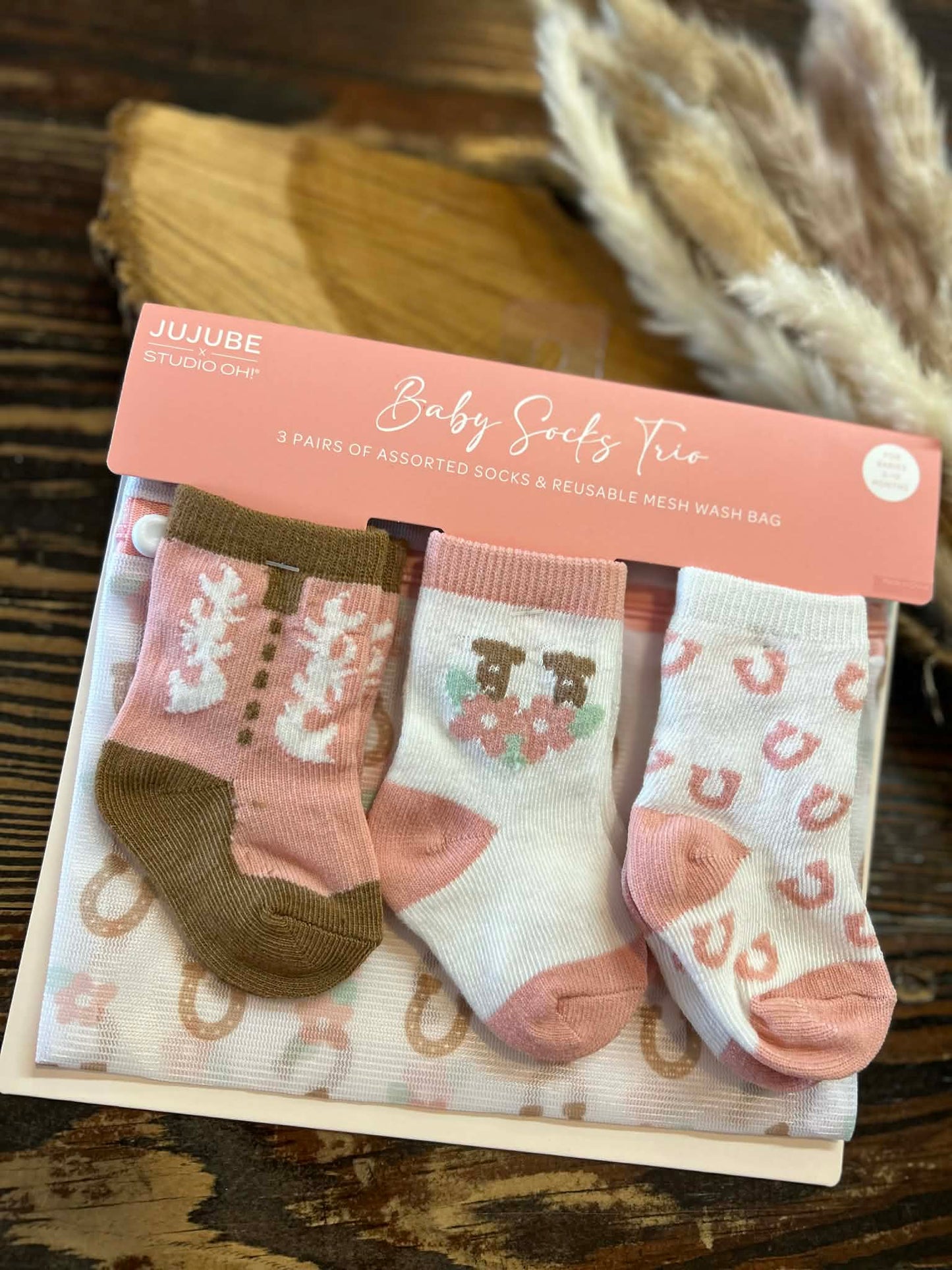 Western Trio Baby Socks