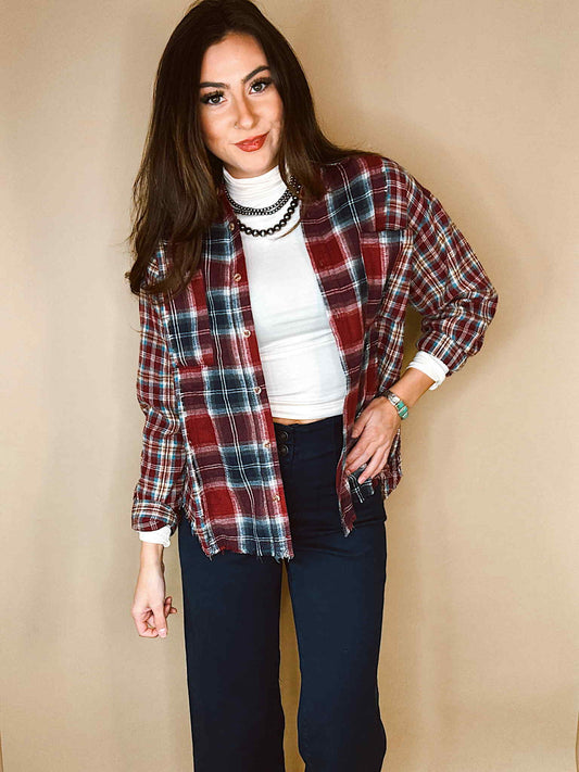 The Chelsea Oversized Flannel Top