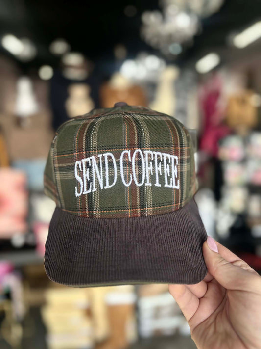 Send Coffee Corduroy Trucker Hat