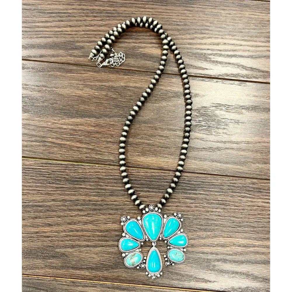 Stellar Teardrop Turquoise Necklace