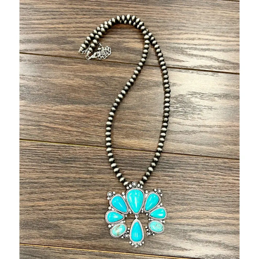Stellar Teardrop Turquoise Necklace