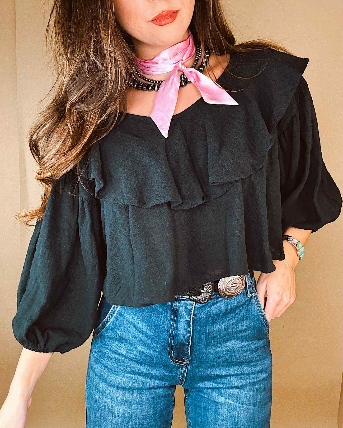 The Gia Ruffle Sleeve Top