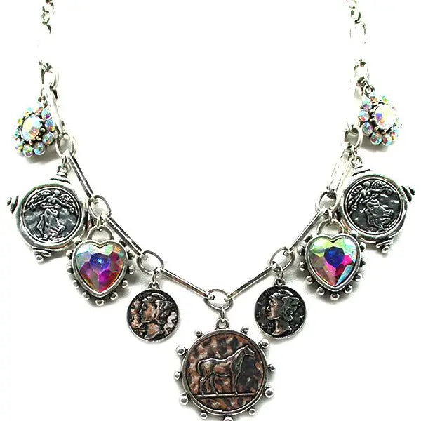 Equestrian Coin Charm Necklace