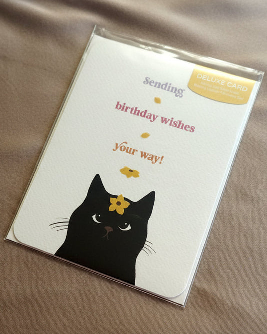 Daisy Cat Birthday Card