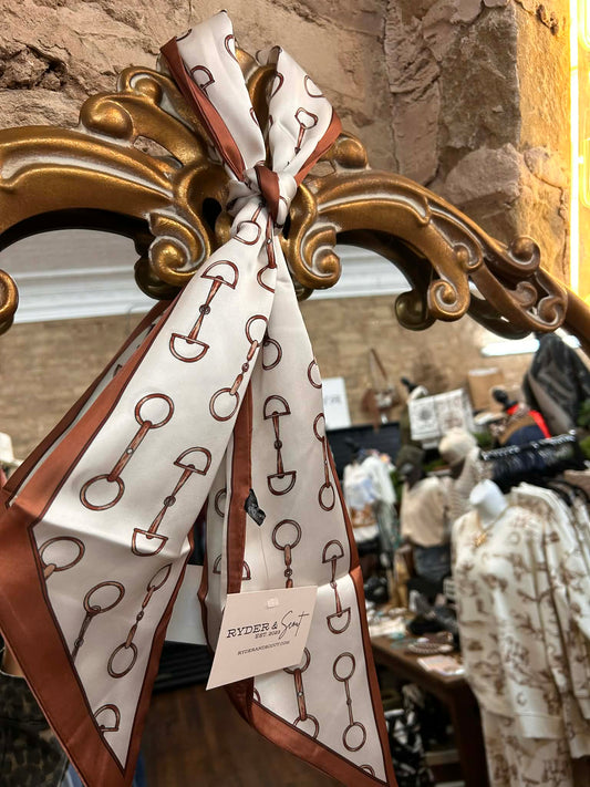 The Houston Horse Bit Twilly Satin Scarf